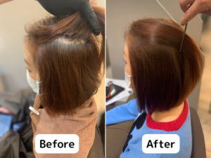 大阪江坂駅前のジエクトアイロ副店長新田祐樹による髪質改善ストレートボブ